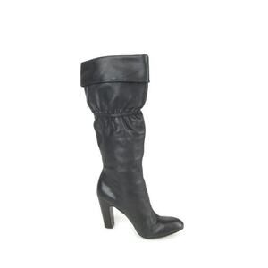 No 704b. Penny Black Leather Cuff Witchy Goth Sexy Boots Women's Size 8.5/38.5